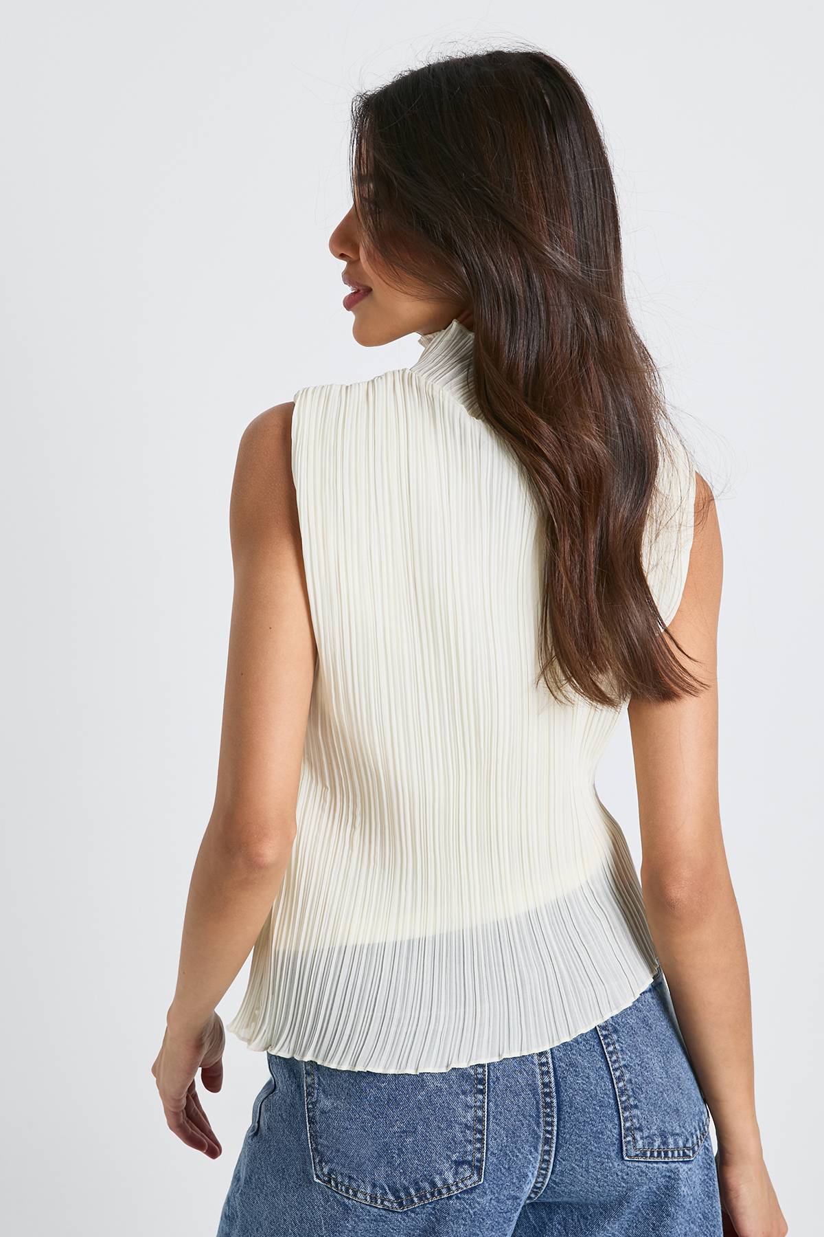 boohoo Blouse plissée à col haut