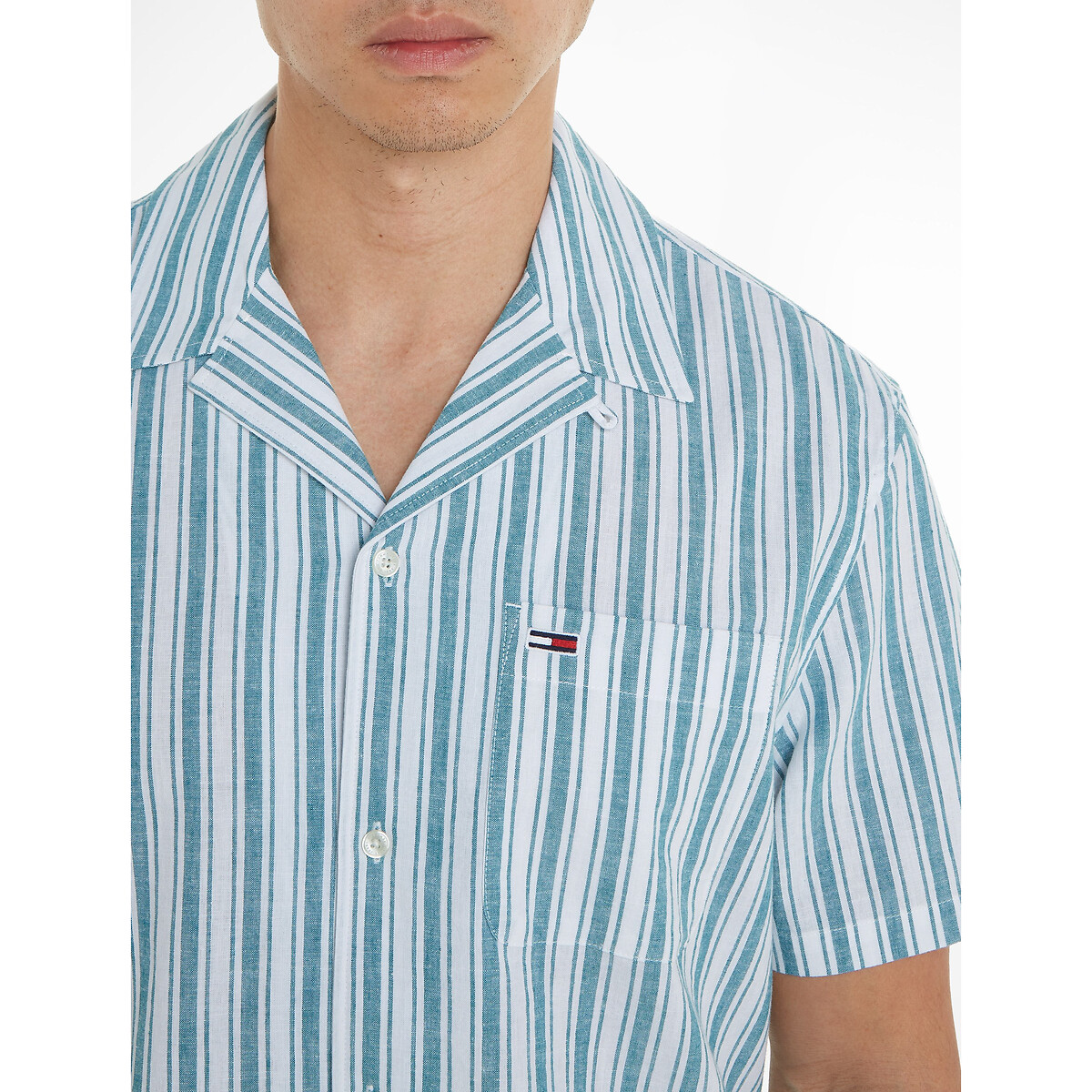 TOMMY JEANS<br>Camisa de linho listrada