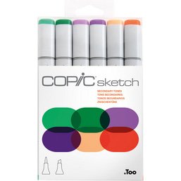 Marqueur sketch, kit de 6 'Secondary Tones'