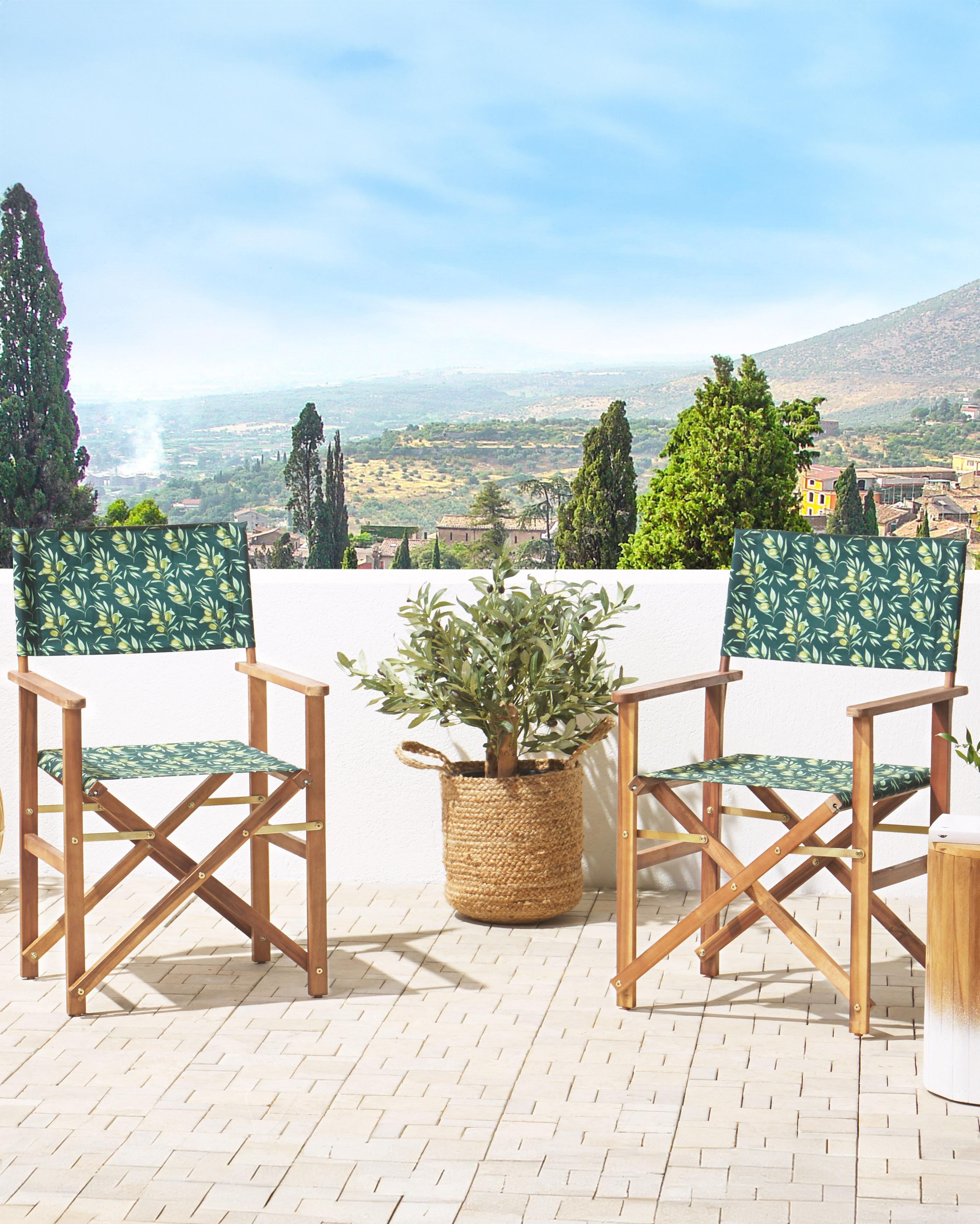 Set van 2 tuinstoelen CINE Acaciahout Donkergroen