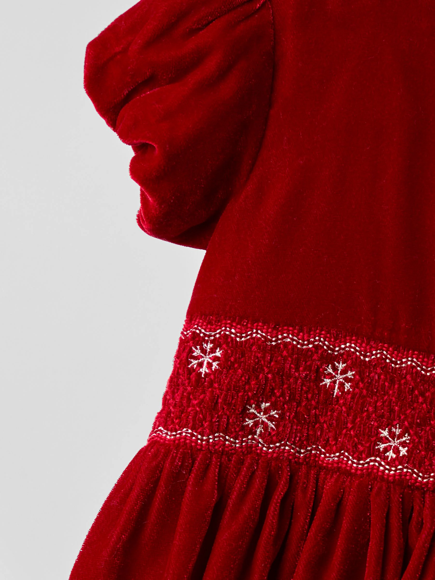 JoJo Maman Bébé Smock Waist Velvet Party Dress