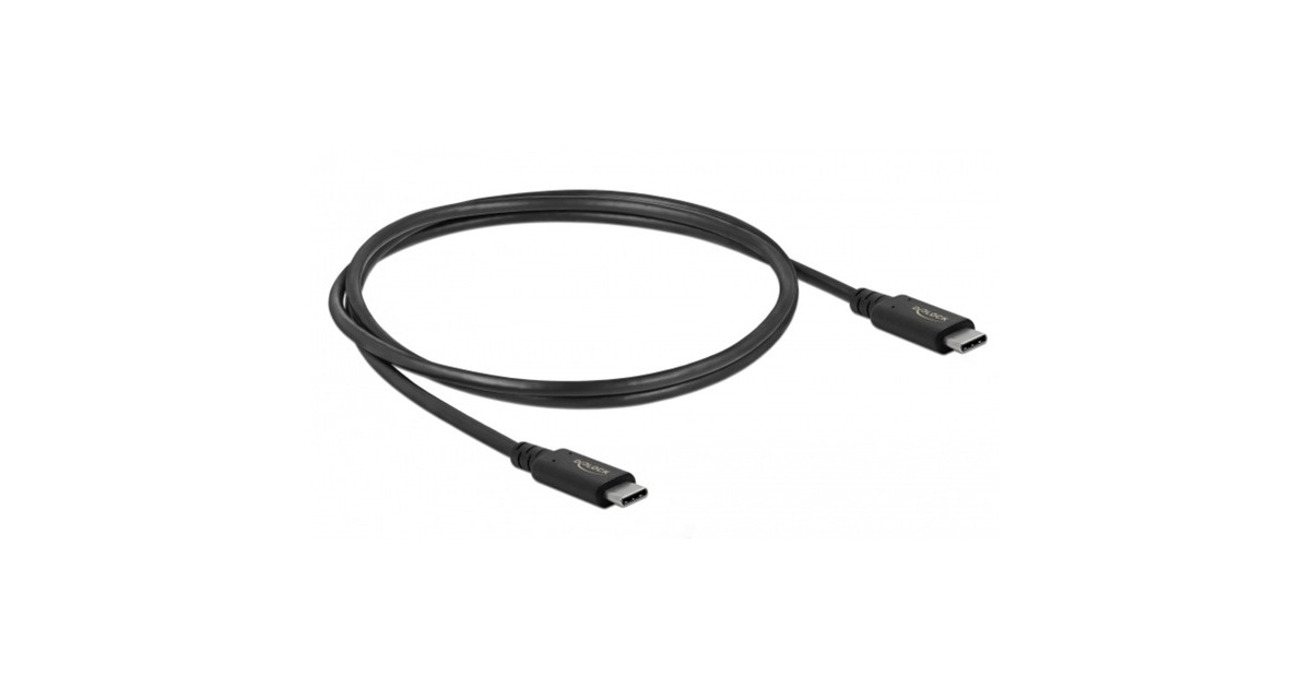 DeLOCKUSB4 40 Gbps Coaxial coax kabel  (Zwart, 0,8 meter)