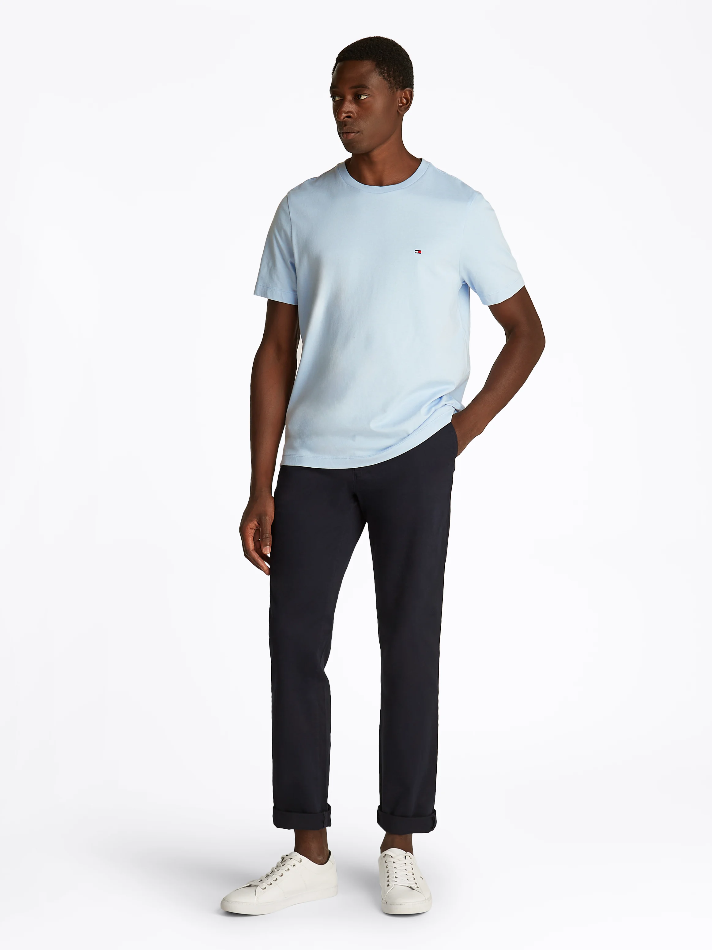 Tee-shirt à col rond en coton | Bleu