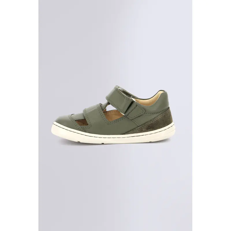 Kickbloom Kaki BASKETS BASSES Cuir Garçon