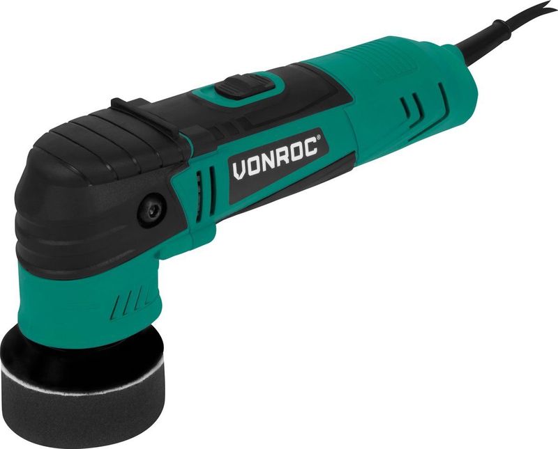 VONROC - Excentrische Polijstmachine - 400W - Ø50 en Ø75MM - Inclusief 8 Polijstschijven en 2 Steunschijven