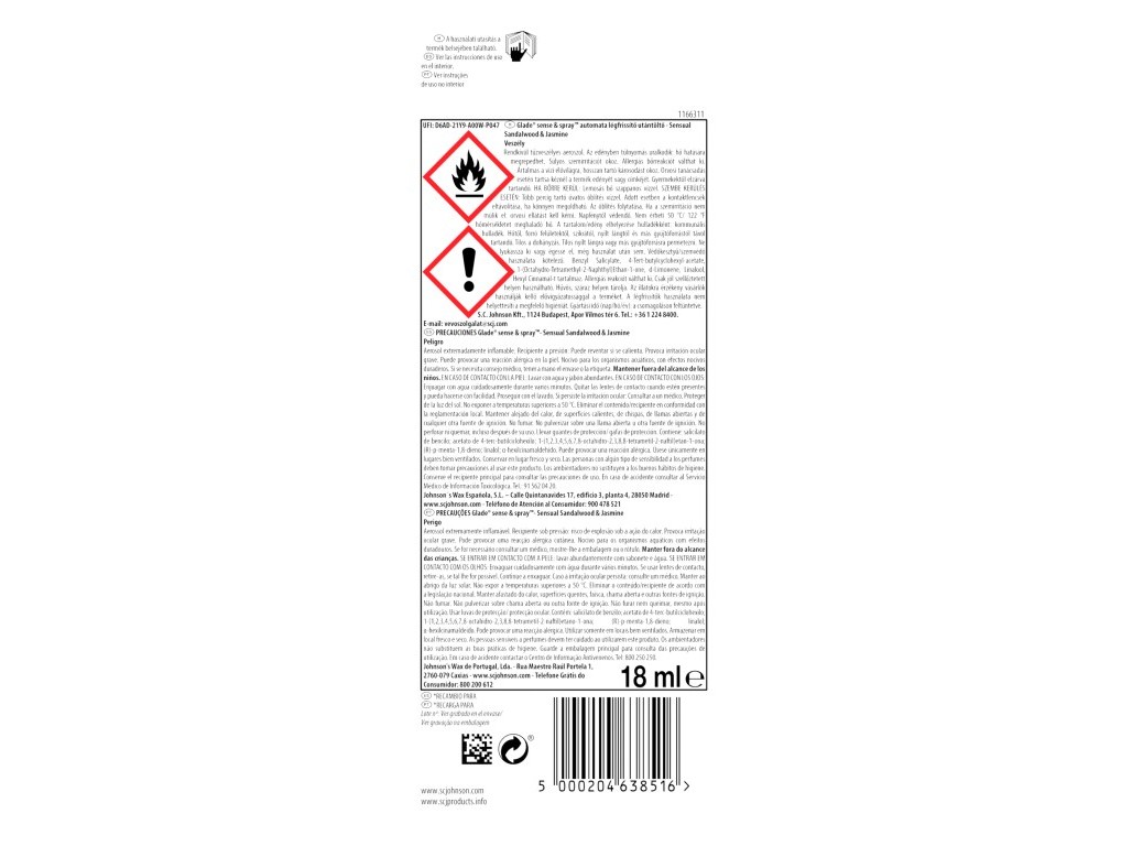 AMBIENTADOR S&S RECARGA GLADE SANDALWOOD 18ML