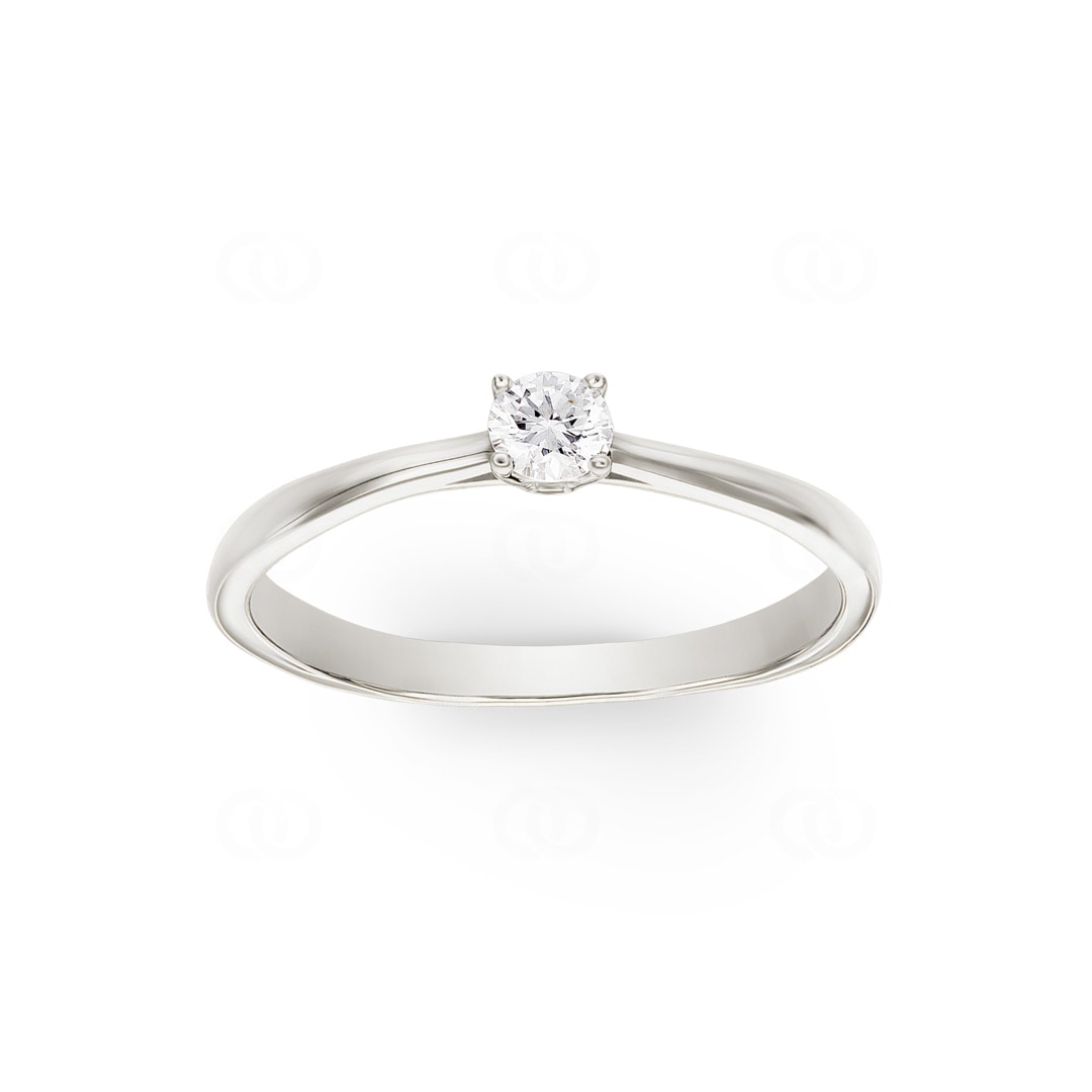 Verlobungsring 750/18 K Weissgold mit Diamant 0.10 ct H/si