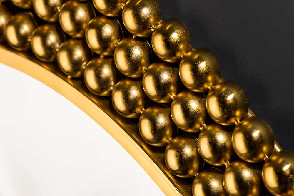 Runder Wandspiegel PEARLS 75cm gold Metall