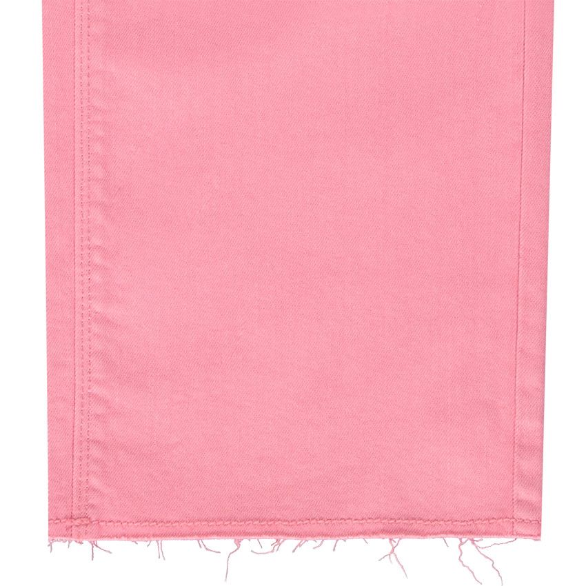 Pantalon large uni en denim avec ceinture tressée pour fille - Multicolore