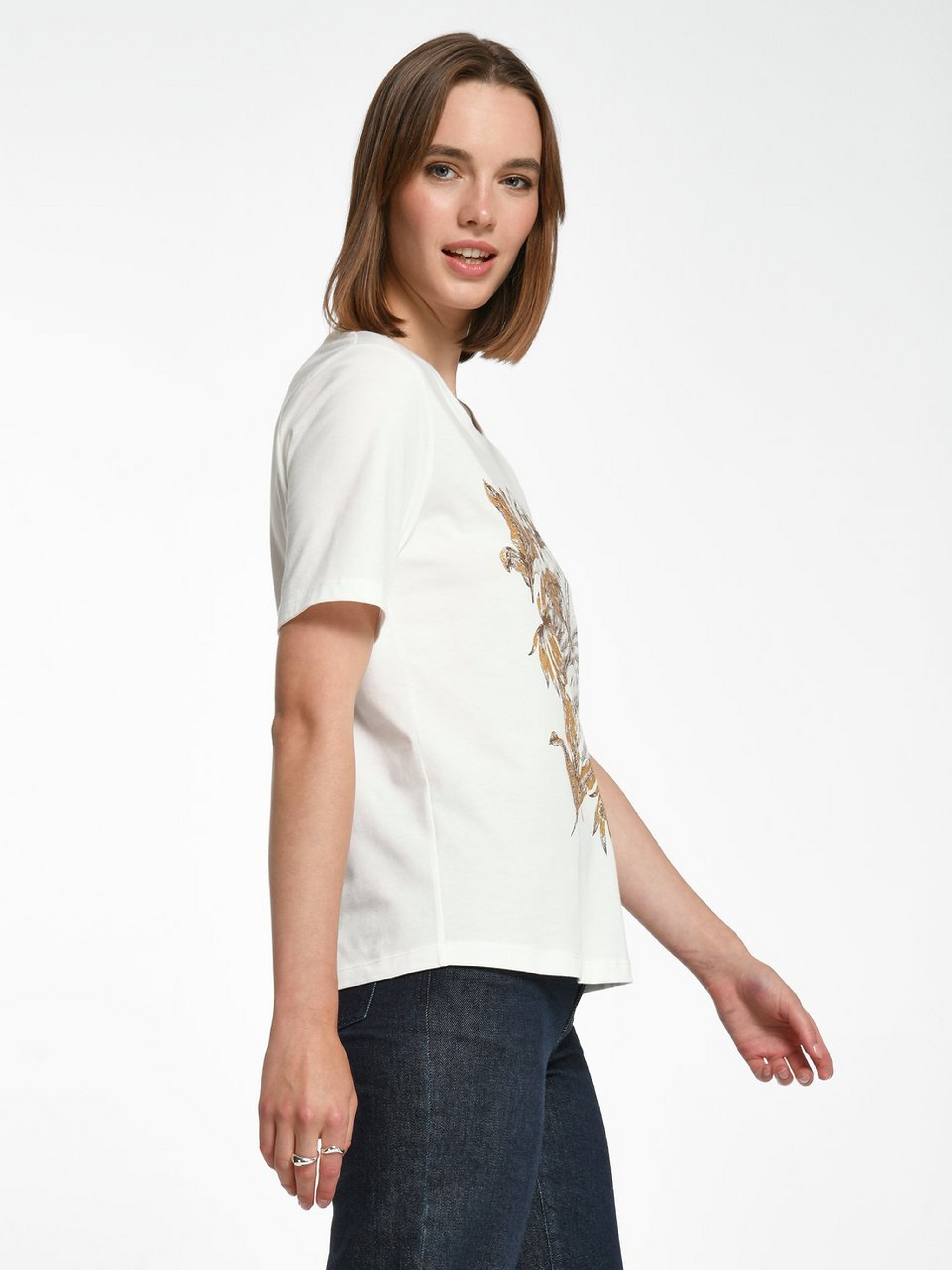 Rundhals-Shirt mit 1/2-Arm