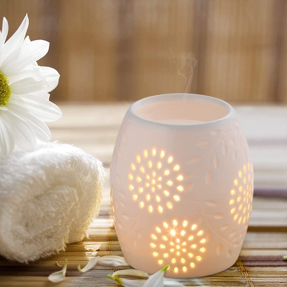 Keramik Duftlampe Kerzen Aroma Teelicht - Weiss