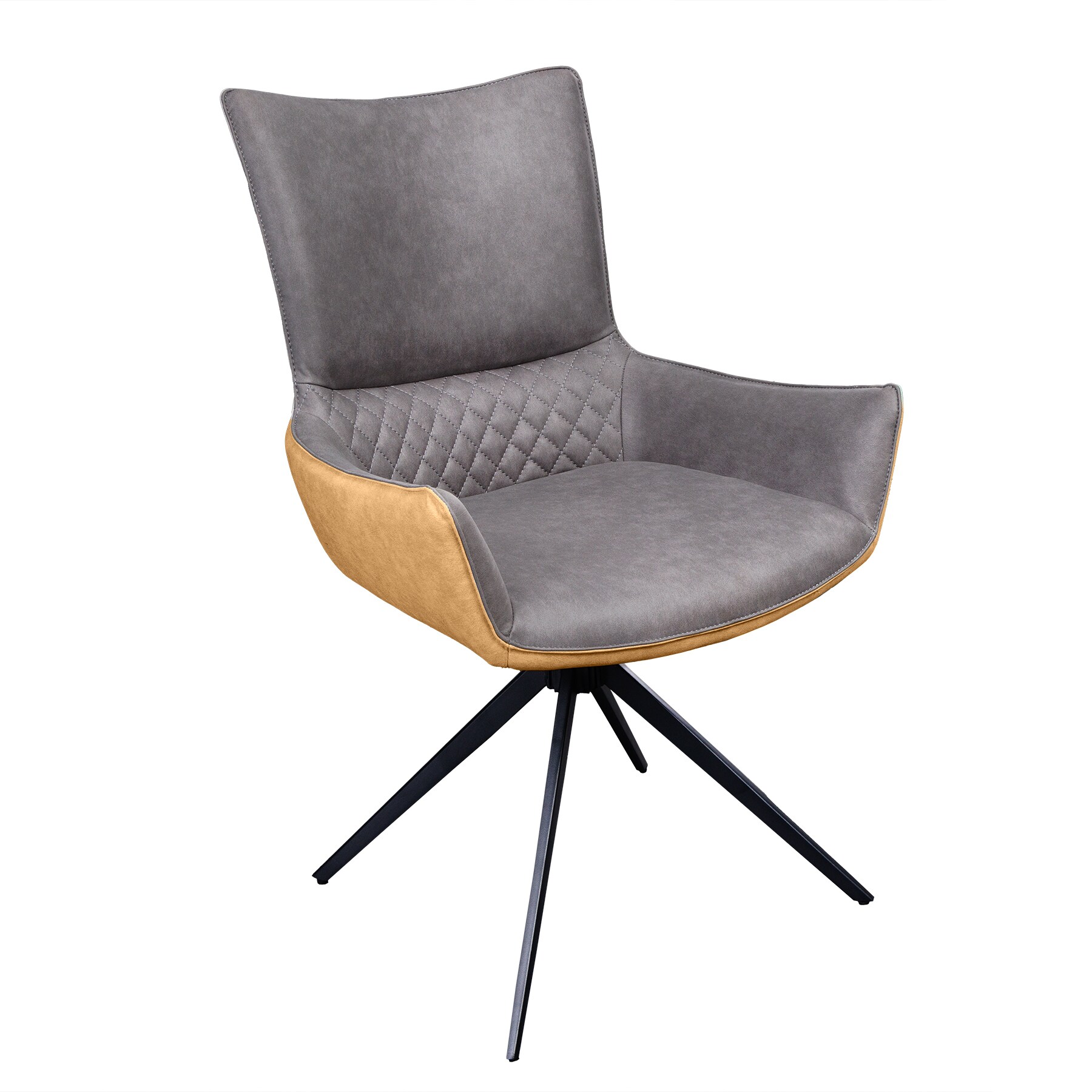 riess-ambiente Stuhl ALPINE - drehbar grau hellgrau Armlehnen schwarze Metallbeine Microfaser