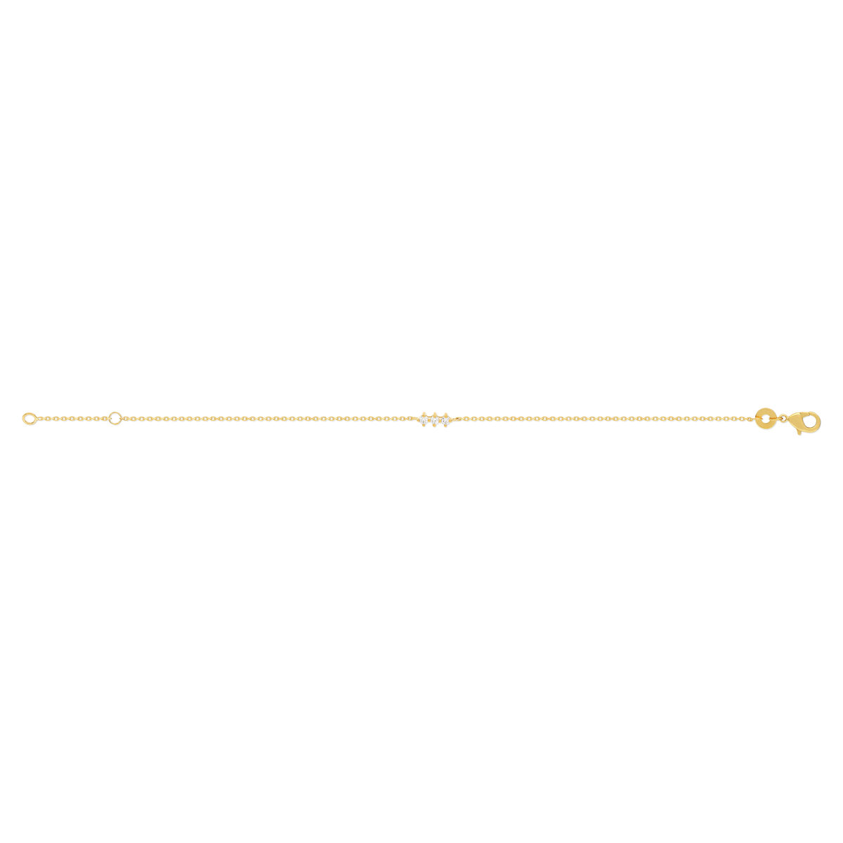 Bracelet plaqué or jaune zirconias 18 cm
