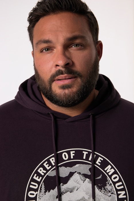 Men+ Hoodie, Sweat, Kapuze, Brustprint, bis 8 XL