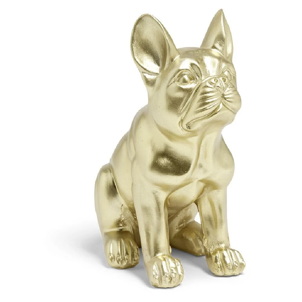Bulldog décoratif petit modèle plastique jaune