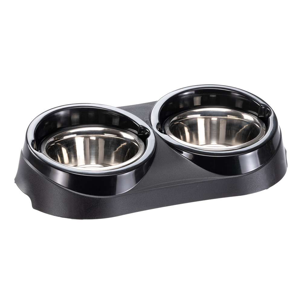 Porte-gamelle gamelles acier bord de confinement nourriture eau chien ferplast duo feed