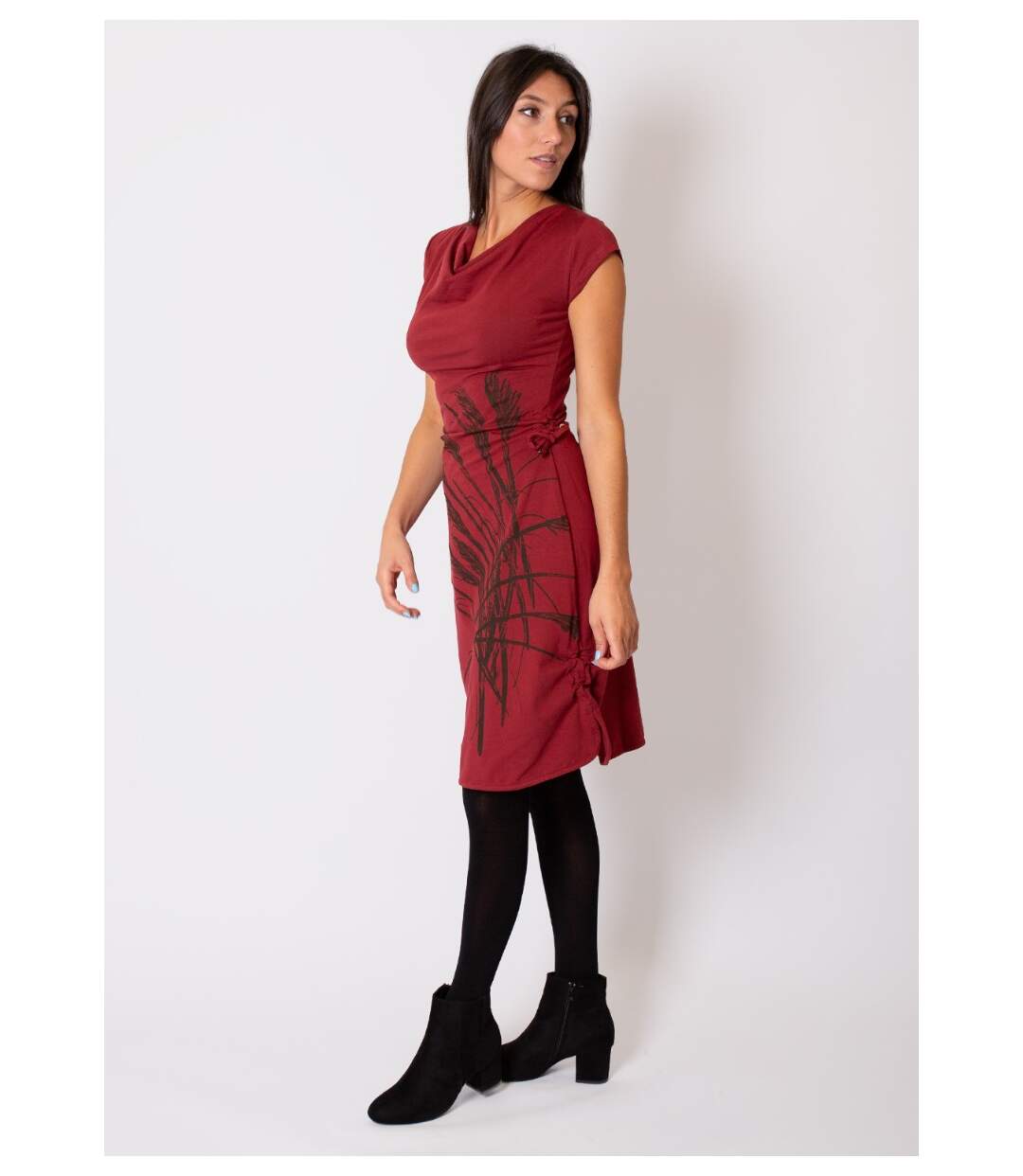 Robe en coton fluide MONTANA rouge bordeaux Coton Du Monde