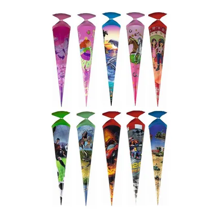 Stylex Deko Schultüte mit Motiv, 15 cm, rund, 10 Stück
