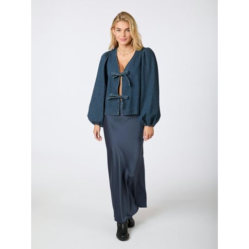 Neo Noir Silva Overdyed Dot Bluse, Ash Blue, 38