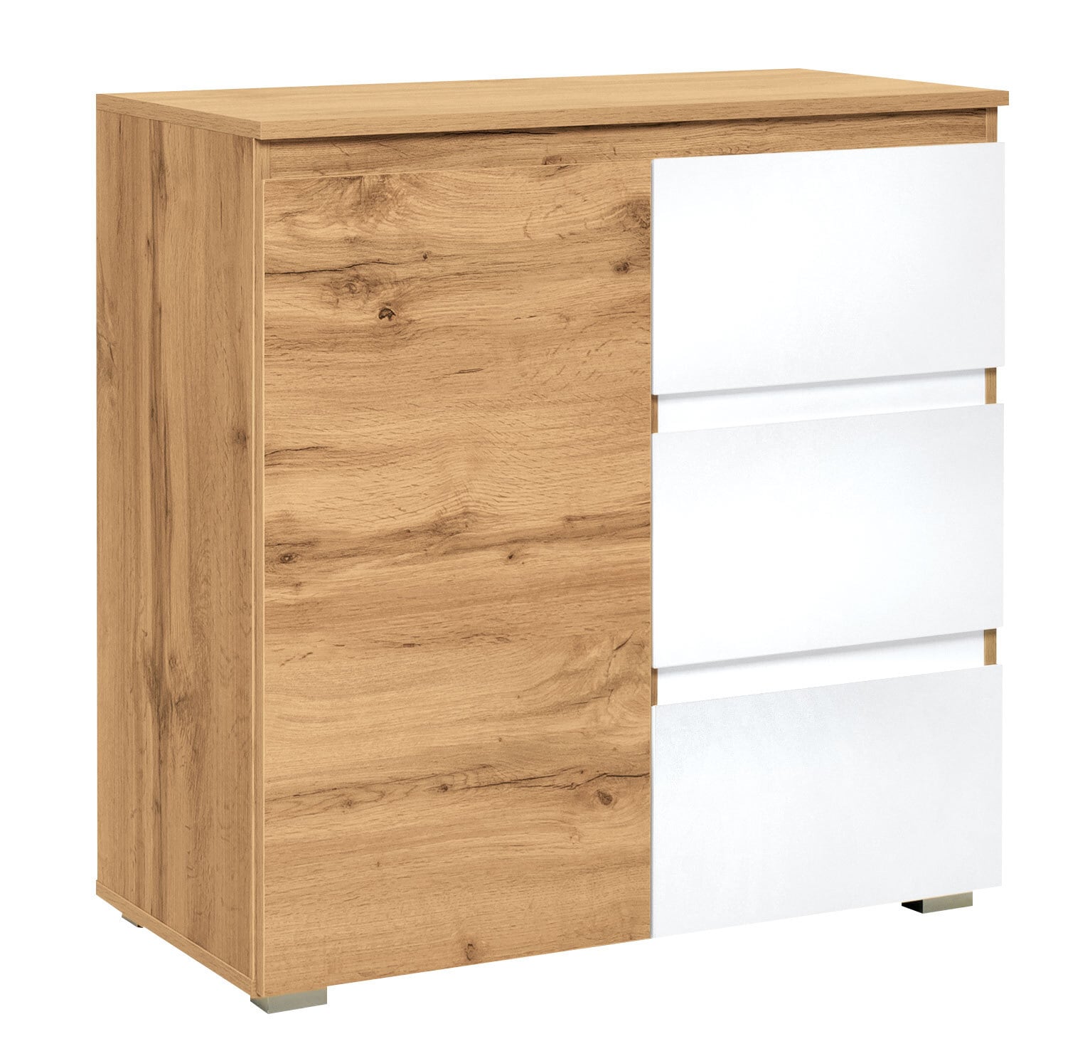 Kommode IMAGE 80 x 80 cm braun/ weiß