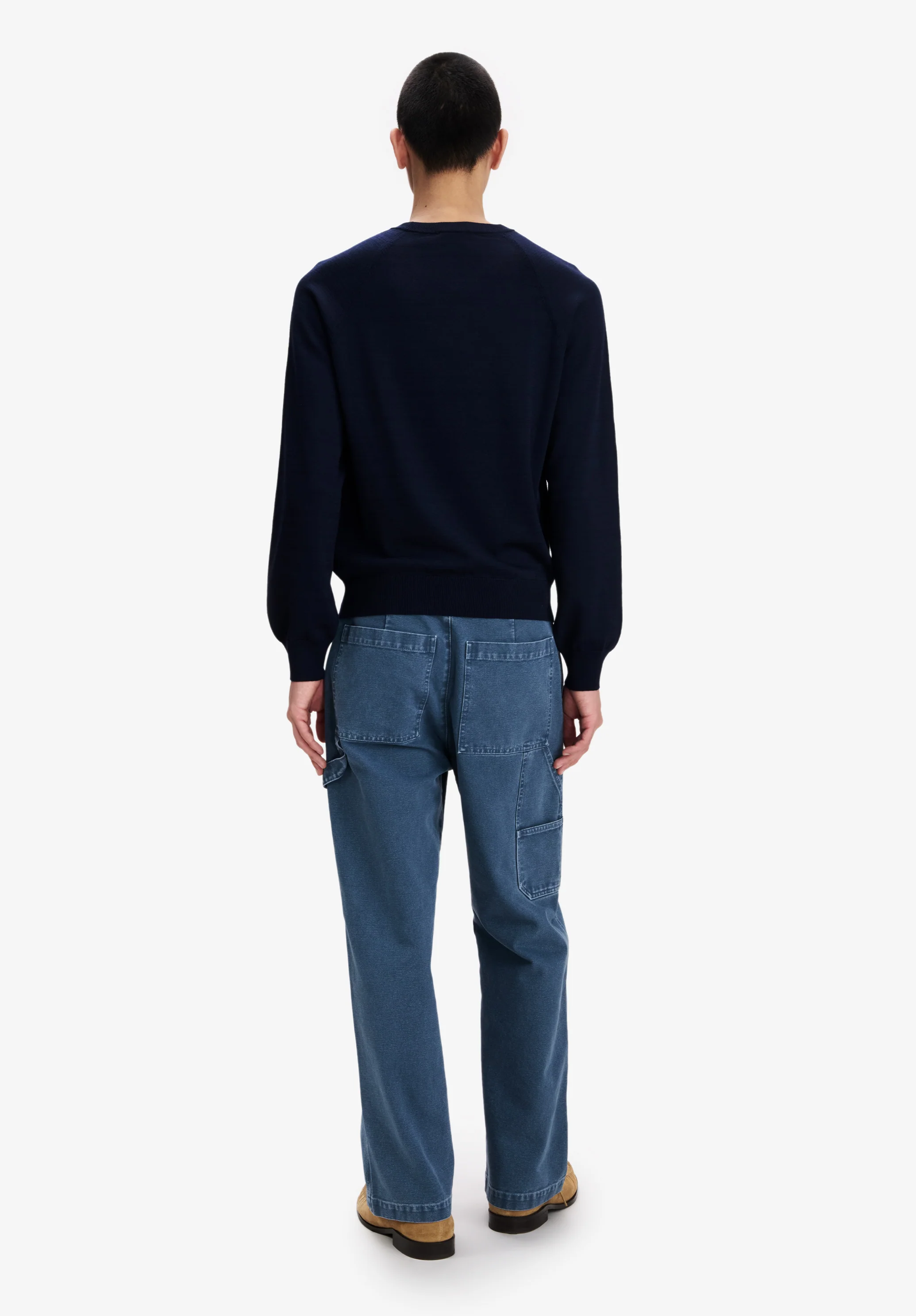 Pantalon carpenter en toile bleue - Bleu