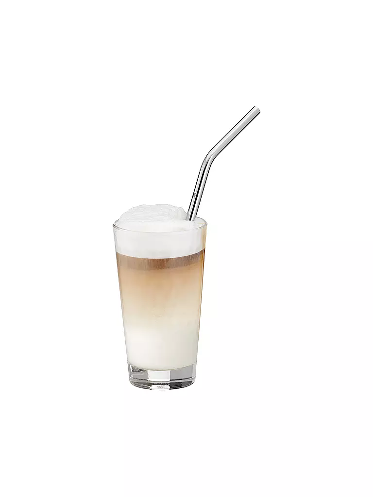 WMF Baric Cromargan Trinkhalm-Set, 24 cm, 7-teilig inkl. Bürste silber