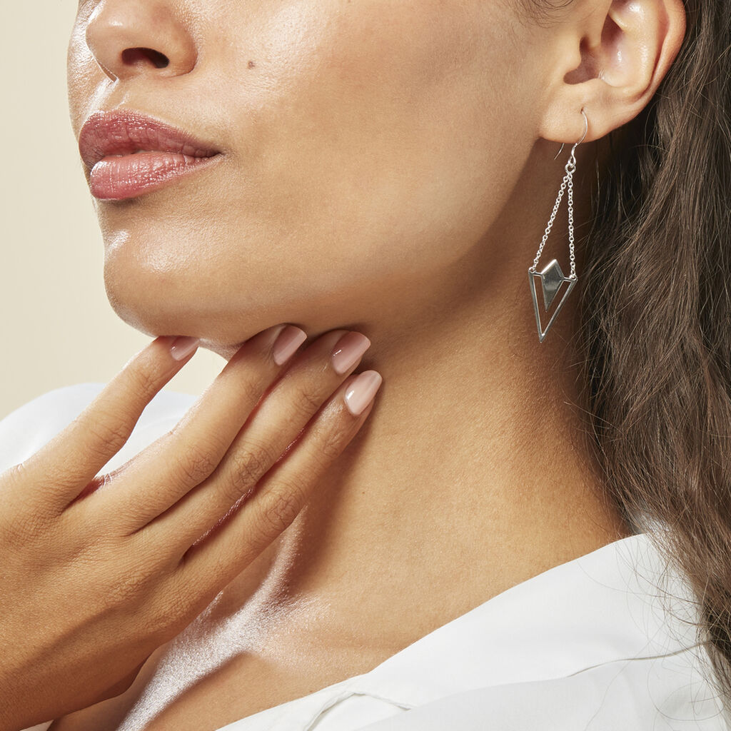Boucles D'oreilles Pendantes Tylee Argent Blanc