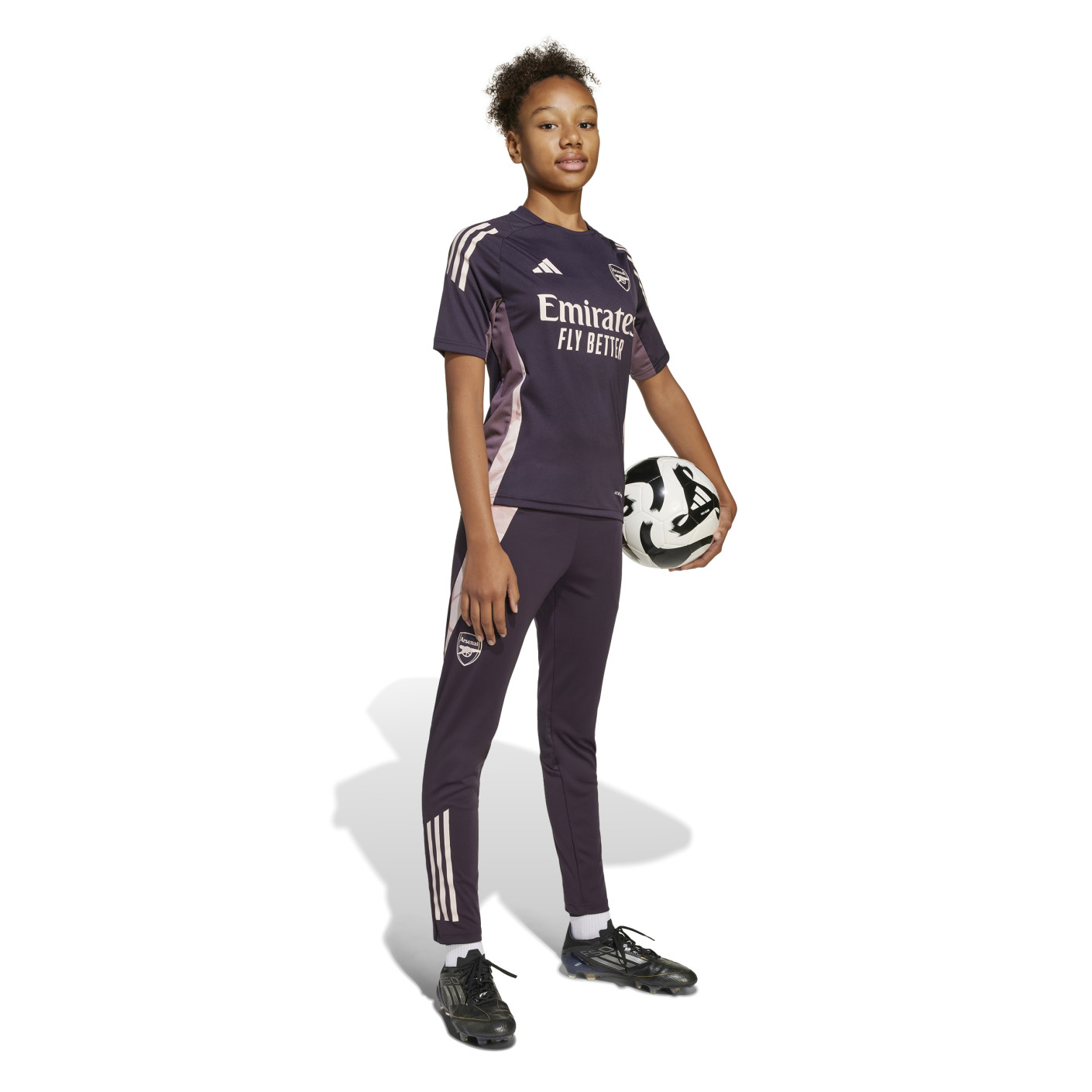 Adidas Arsenal Trainingsshirt 2024-2025 Kids Donkerpaars Beige Paars