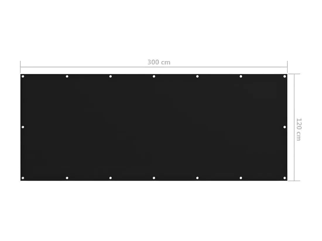 Écran de balcon Noir 120x300 cm Tissu Oxford