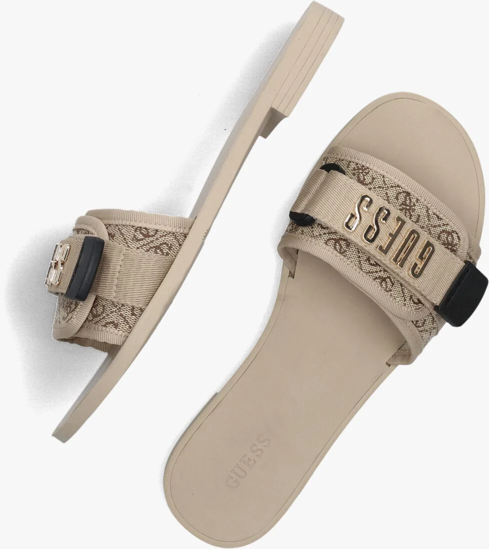 GUESS beige guess slippers elyze