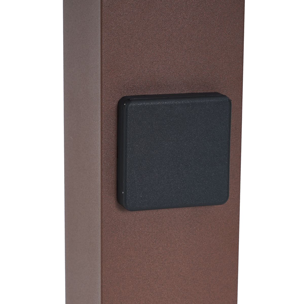 Industrieel buiten paaltje roestbruin met smoke glas 70cm met schemersensor IP44 - Denmark