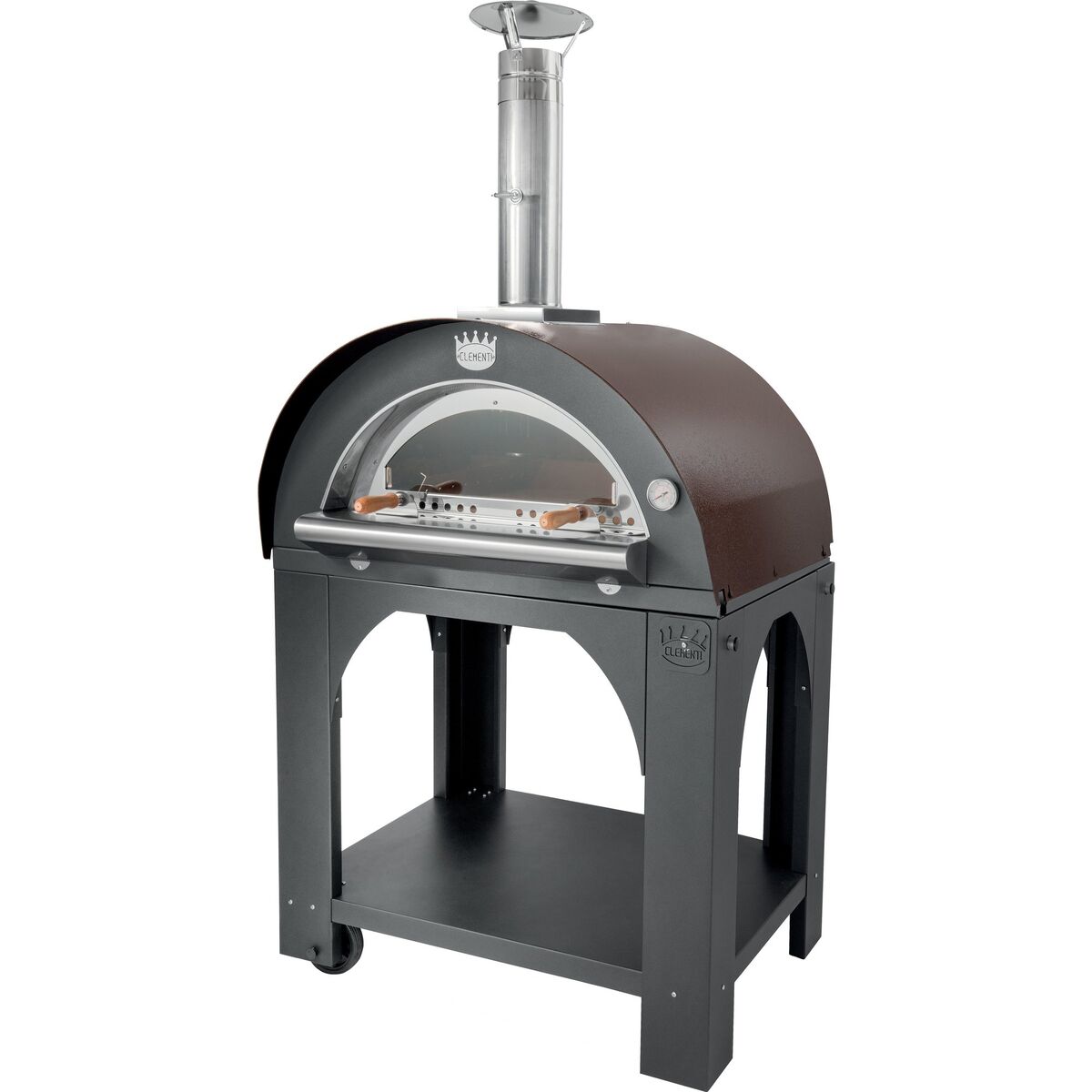 Pulcinella Vedfyrt Pizzaovn 80x60 cm, Kobber