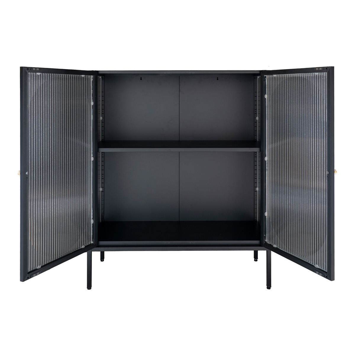 Metalen vitrinekast Abbey - 90 x 110 cm Zwart