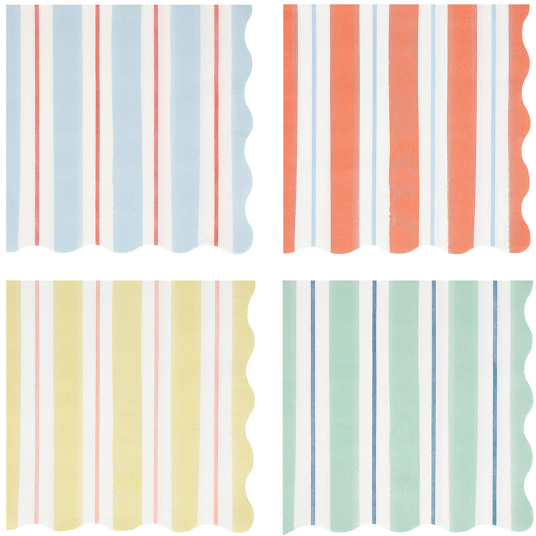 Meri meri servetten preppy stripe - large - 16st