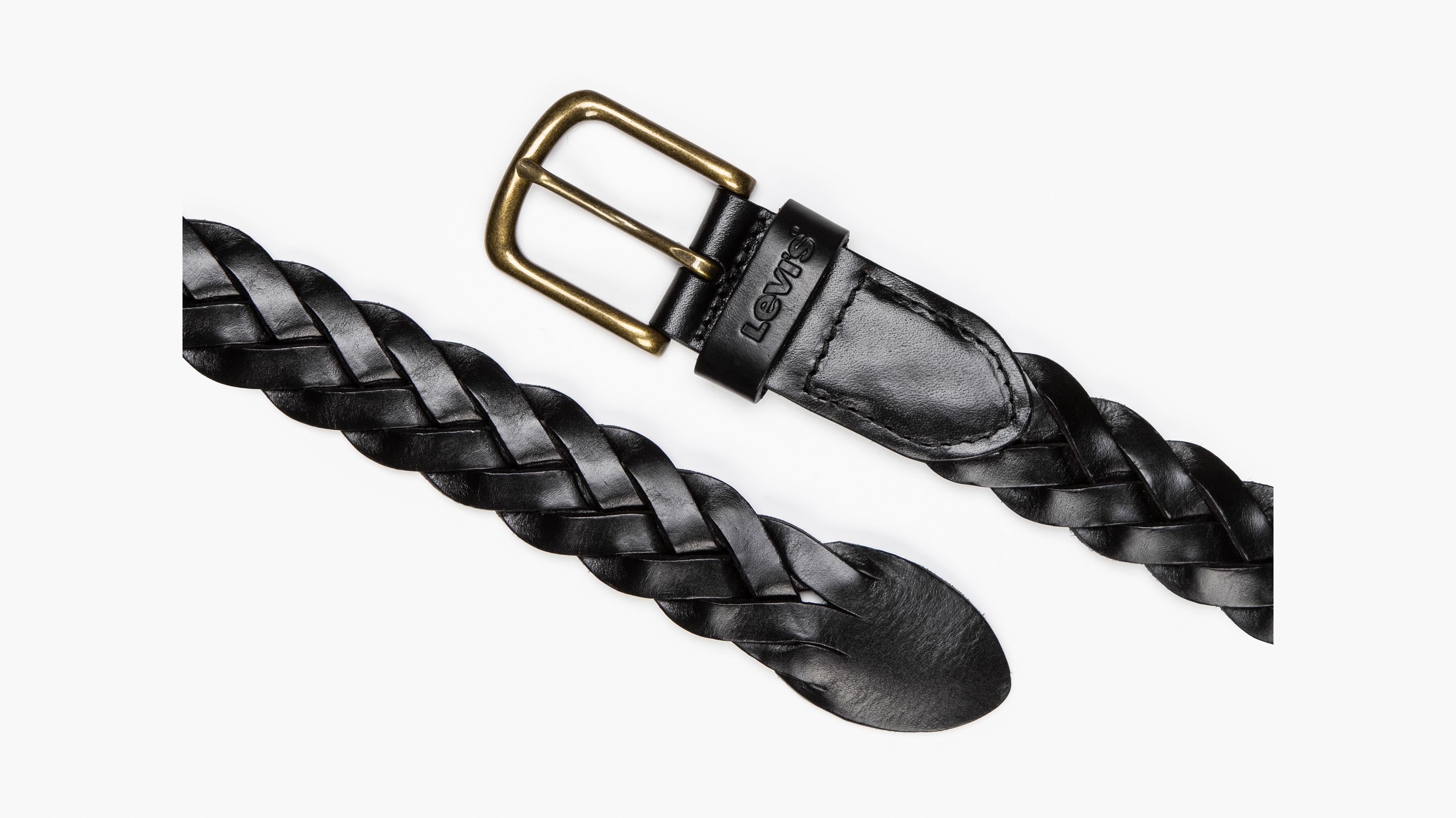 Ceinture en cuir tressée - Black - Noir