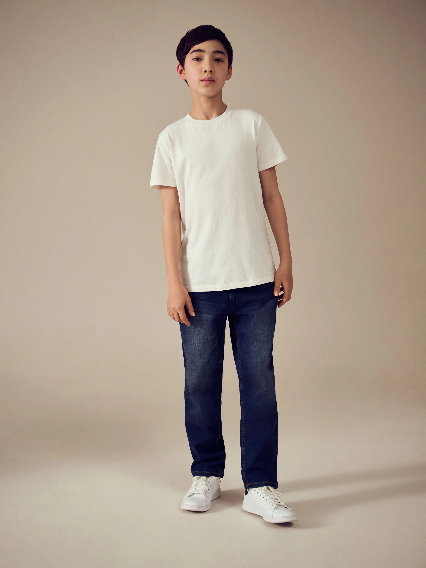 Indigoblauw - Jeans met stretch en elastische taille (3-16 jr)