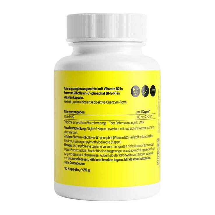 Vitamin B2 Forte 100 mg bioaktives R5P Kapseln, 90 St