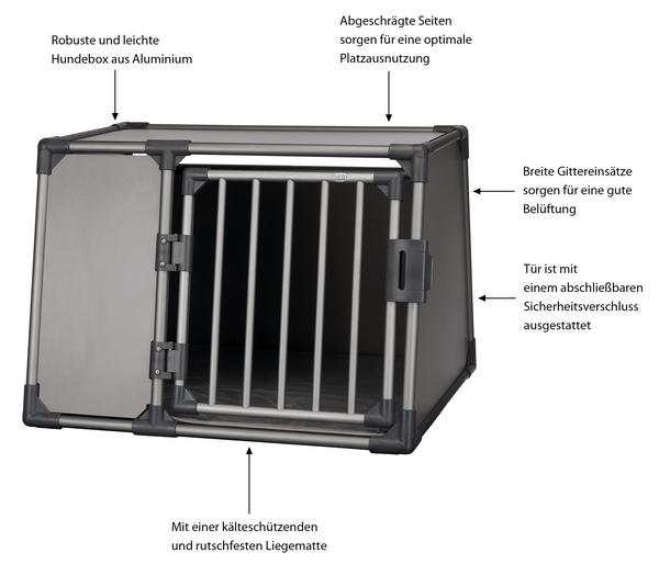 Trixie Transportbox für Hunde, Aluminium,