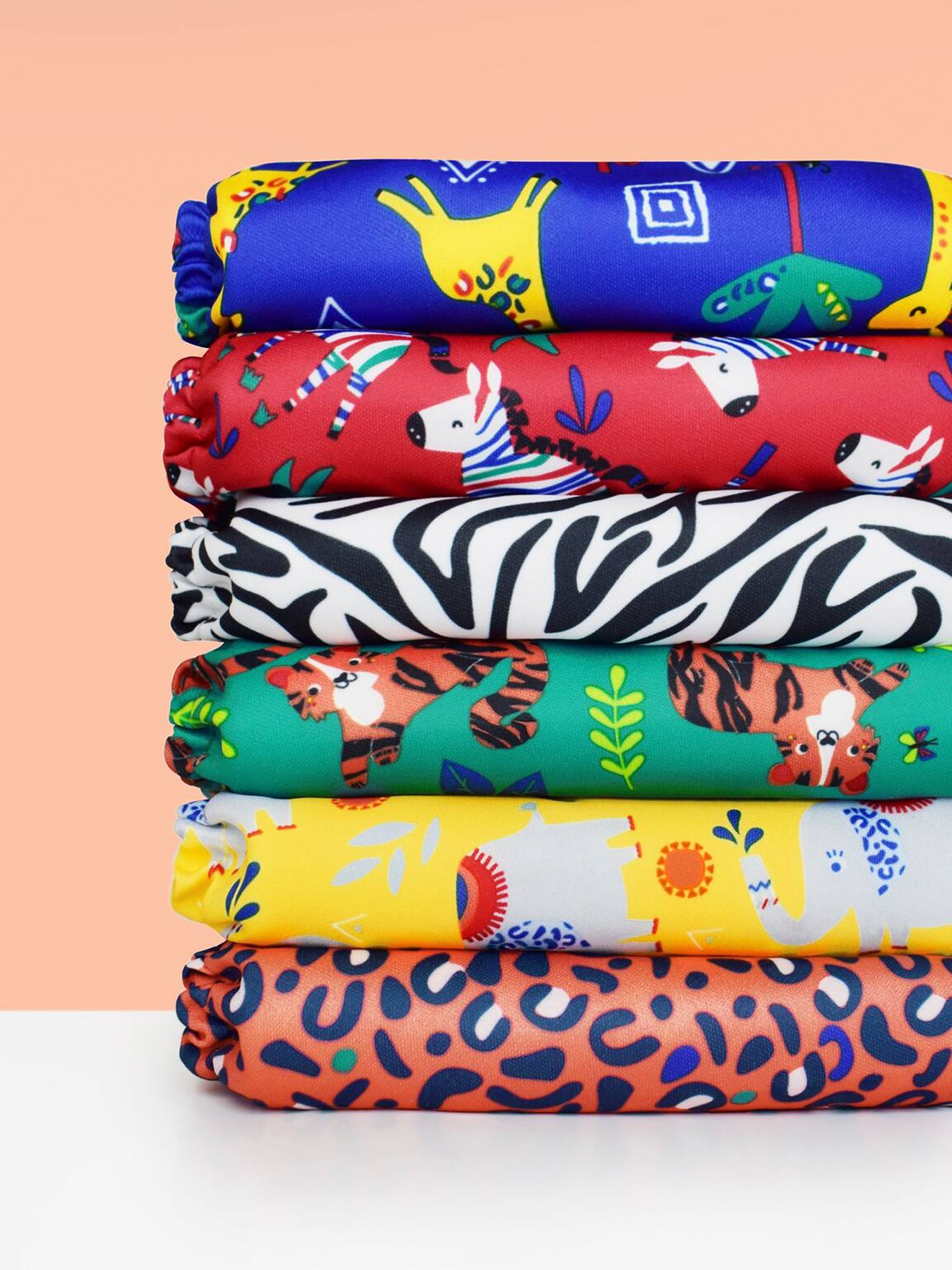 Pacote Miosolo de pañales reutilizáveis BAMBINO MIO naranja médio estampado
