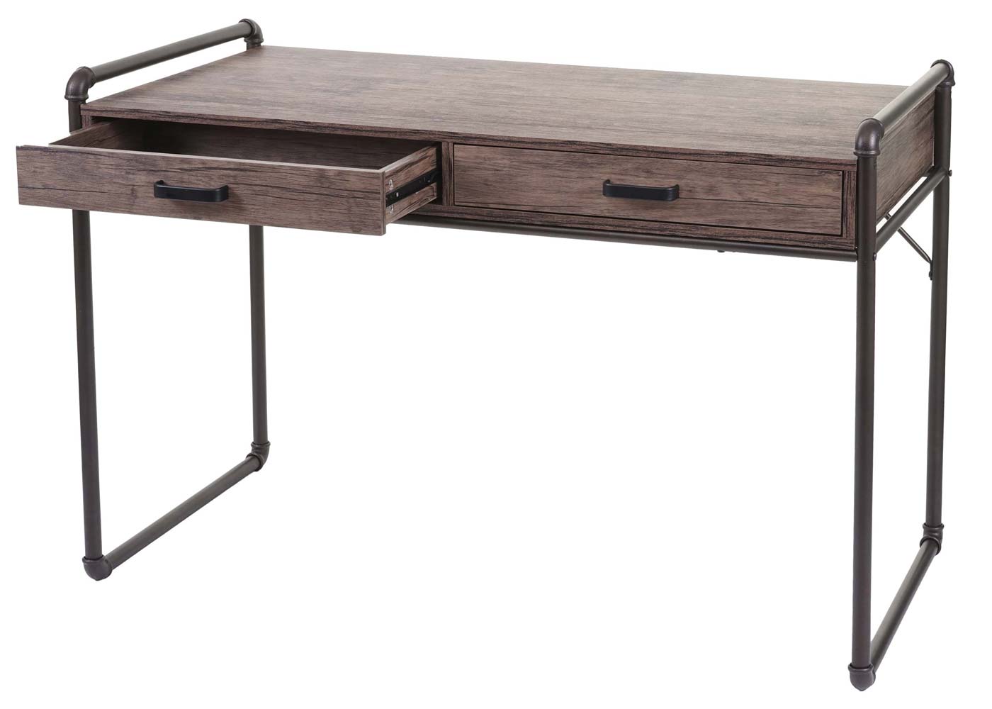 Schreibtisch MCW-F58, Bürotisch Computertisch, Industriedesign 75x120x60cm 3D-Struktur ~ braun