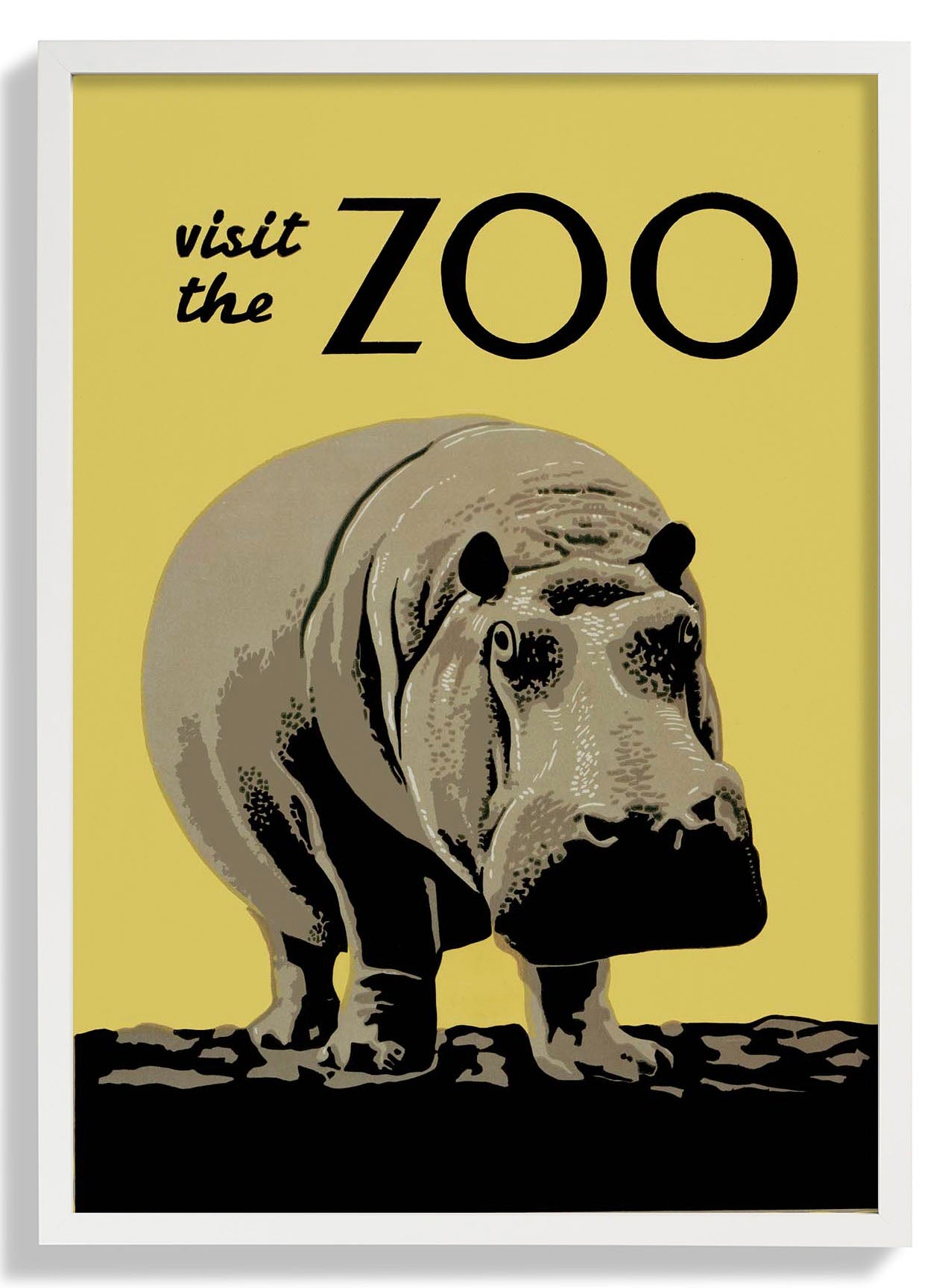 Besuche den Zoo Vintage Nilpferd
