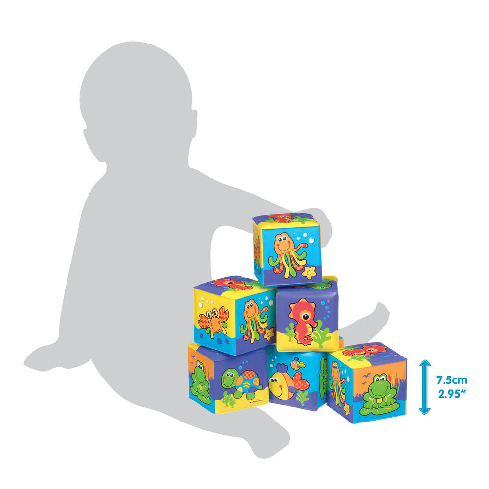 Playgro zachte blokken waterdieren - paars