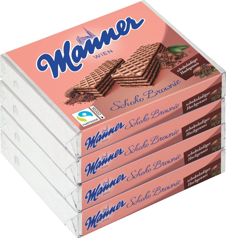 Manner Chocolade Brownie Wafels - Pak - 4 Stuks
