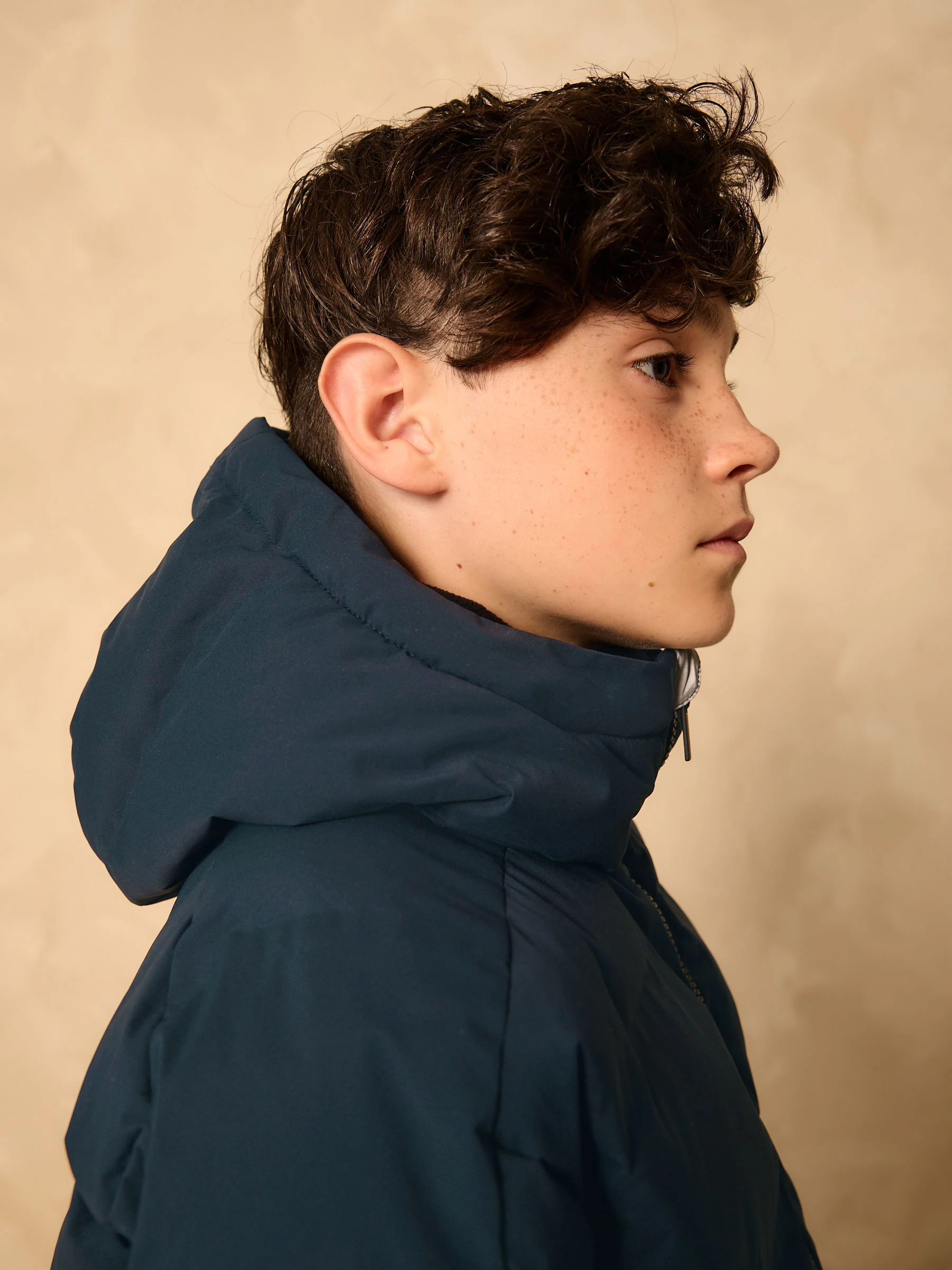 Marineblauw - Regenbestendige gewatteerde jas met microfleece voering (3-17jr)