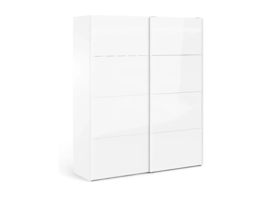 Garde-robe 2 portes Dvergan, Meubles de chambre, Penderie de plain-pied, Placard à vêtements, 182x62 h220 cm, Blanc