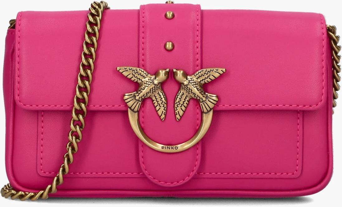 PINKO roze pinko schoudertas love one pocket