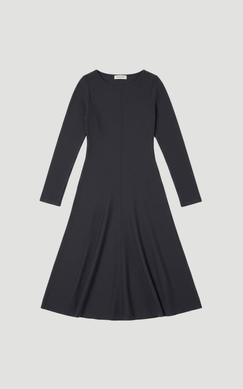 KarenMillen Robe midi à jupe longue en tricot de laine, look compact de Lydia Millen