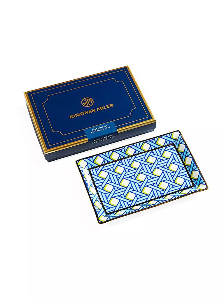 JONATHAN ADLER Schale Rechteckig 17,7x12cm Hellblau  hellblau