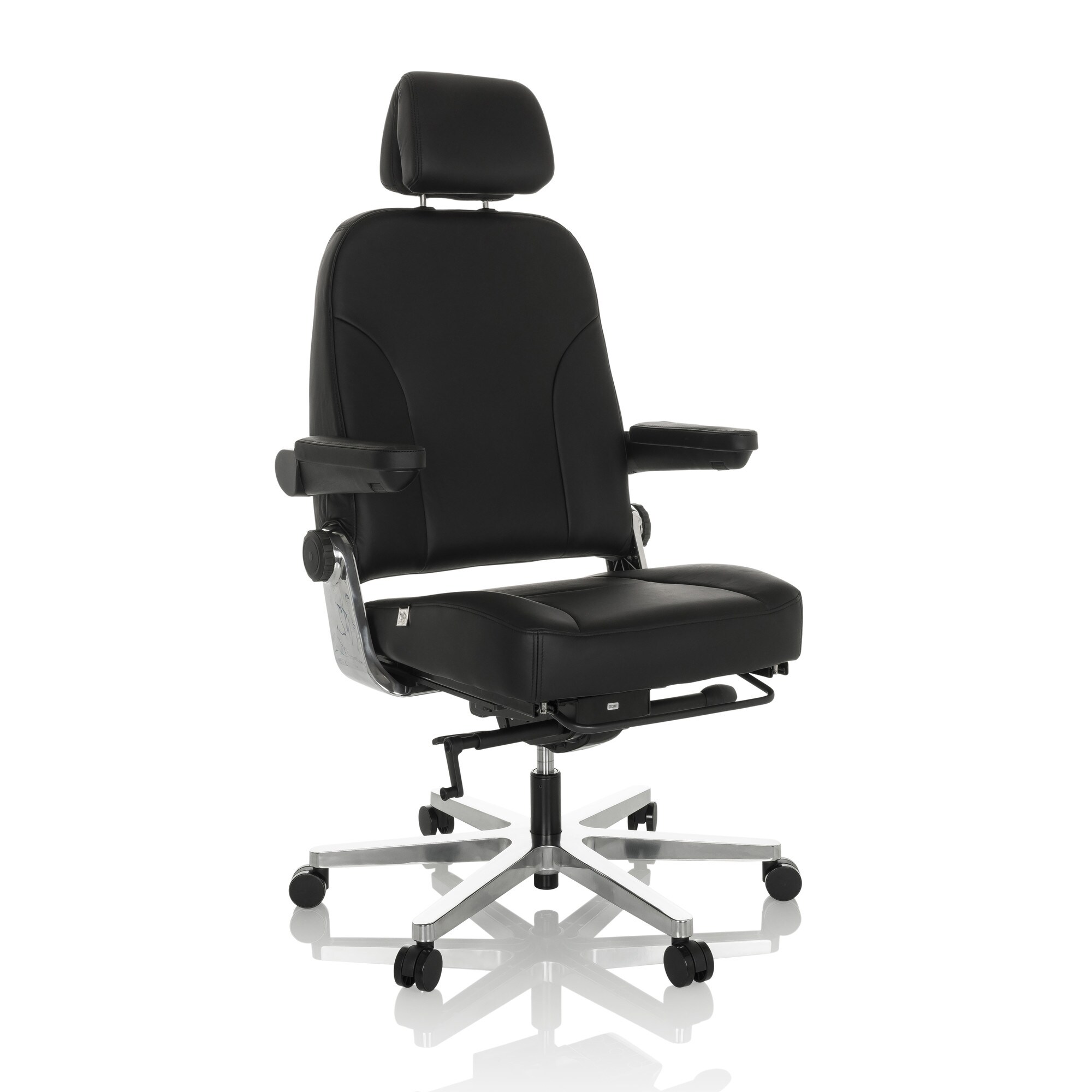 XXL Drehstuhl 24 HOURS F Leder mit abklappbaren Armlehnen hjh OFFICE