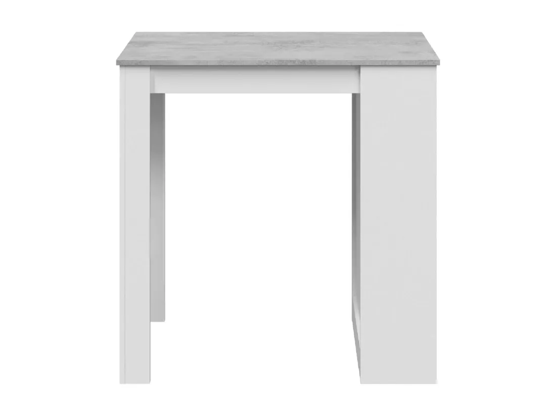 Table haute avec étagères en mélamine couleur blanc effet ciment - Longueur 103 x Hauteur 105 x Profondeur 50 cm